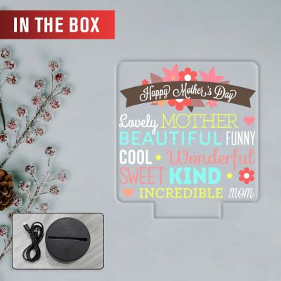 Heartfelt Inspirational Lamp for Mom – Warm White LED USB Light